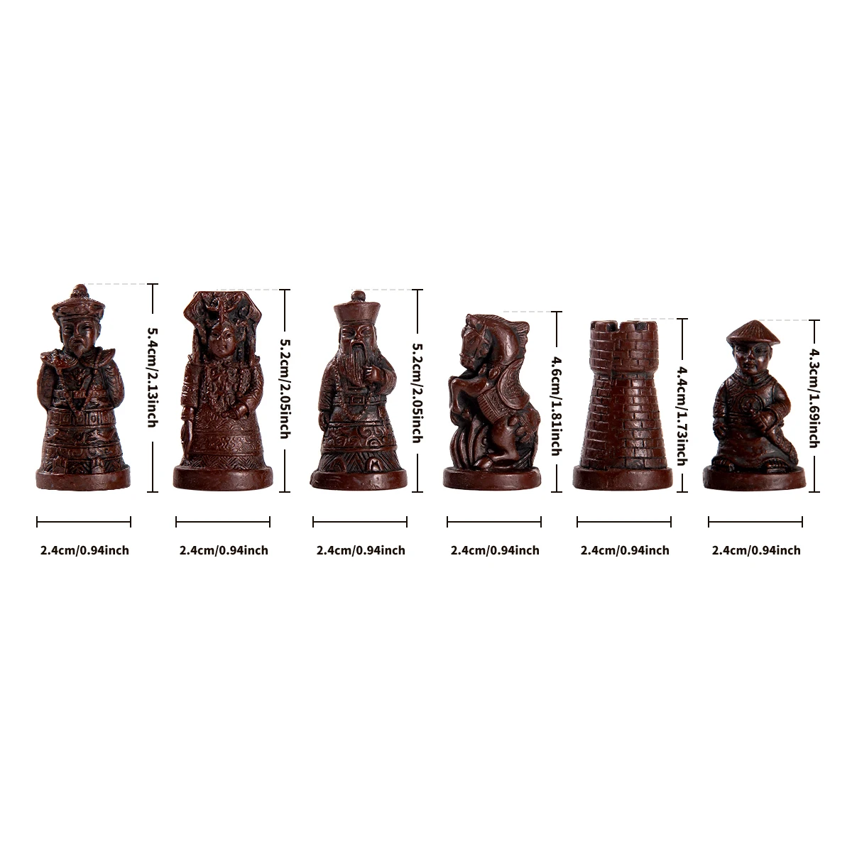 Medium Chess Creative 3d Character Modeling Do Old Qing Soldier Resin Chess Pieces Leather Chessboard 34*34cm/13.39inch