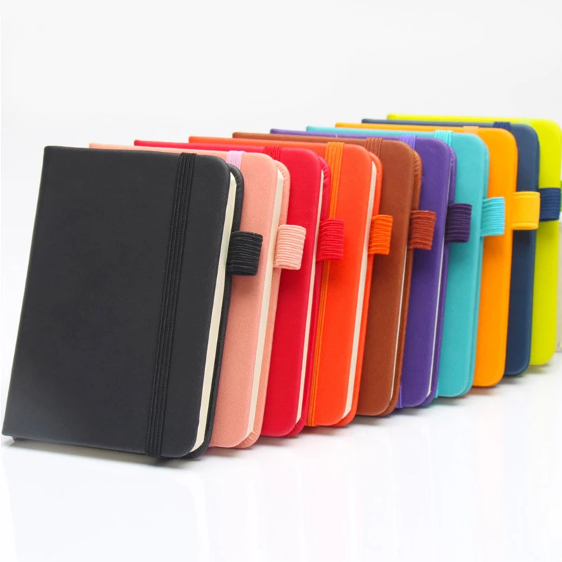 10 Styles A7 PU Cover Mini Notebook Portable Pencil Case Strap Book Retro Practical Student Handwriting Word Book Memo Pad