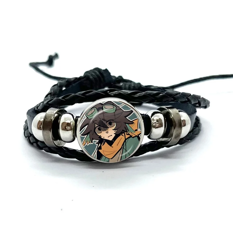 P-Parrotx2 Leather Bracelets Glass Dome Snap Button Bracelet & Bangles Fashion Women Men Jewelry