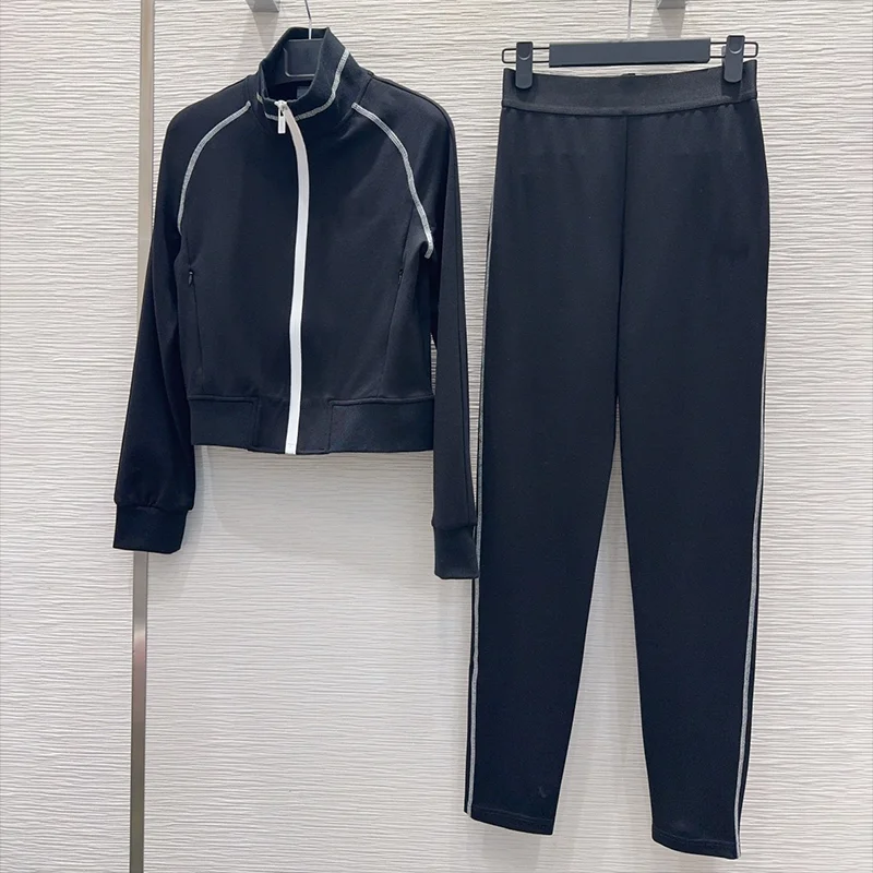 

Высококачественные женские комплекты из двух предметов, приталенное пальто + узкие брюки девять дюймов, весенне-осенняя повседневная одежда 25120918