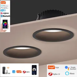 Zigbee faretto da incasso a LED con regolazione intelligente faretto da soffitto COB Ultra sottile incorporato illuminazione per interni