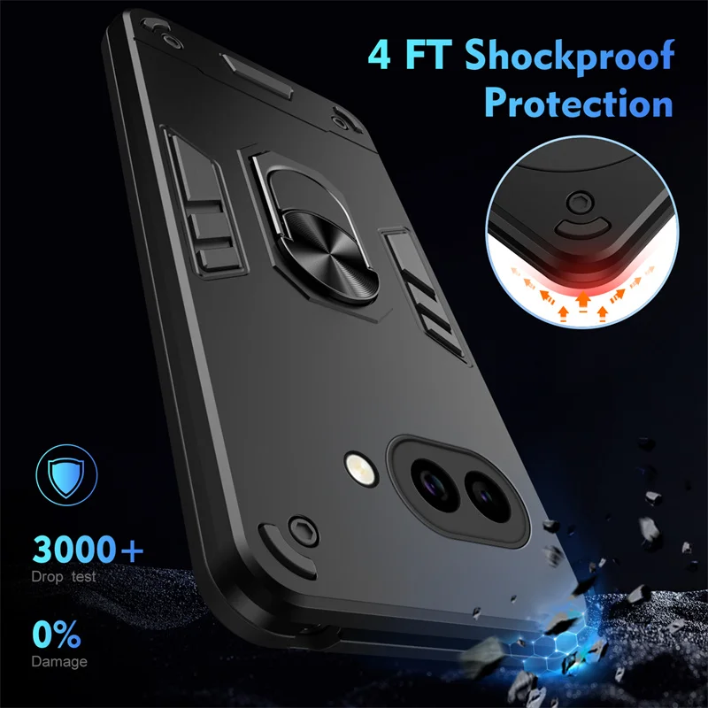 Military Grade Shockproof Case for Google Pixel 10A 10 Pro XL 9A 9 Pro Protective Cover Ring Stand Holder Capa Shell Fundas view 4