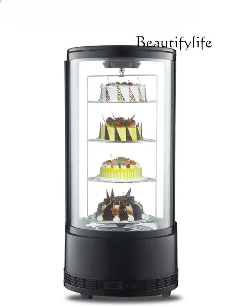 Desktop round Rotatable Display Cabinet Refrigerated Cake Fresh Cabinet