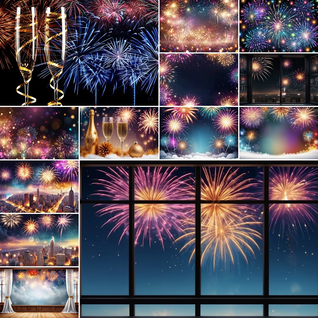 

MOON.QG 2026 New Year Custom Backdrop Gold View Photography Background Decoration Party Newborn Props Party Supplies