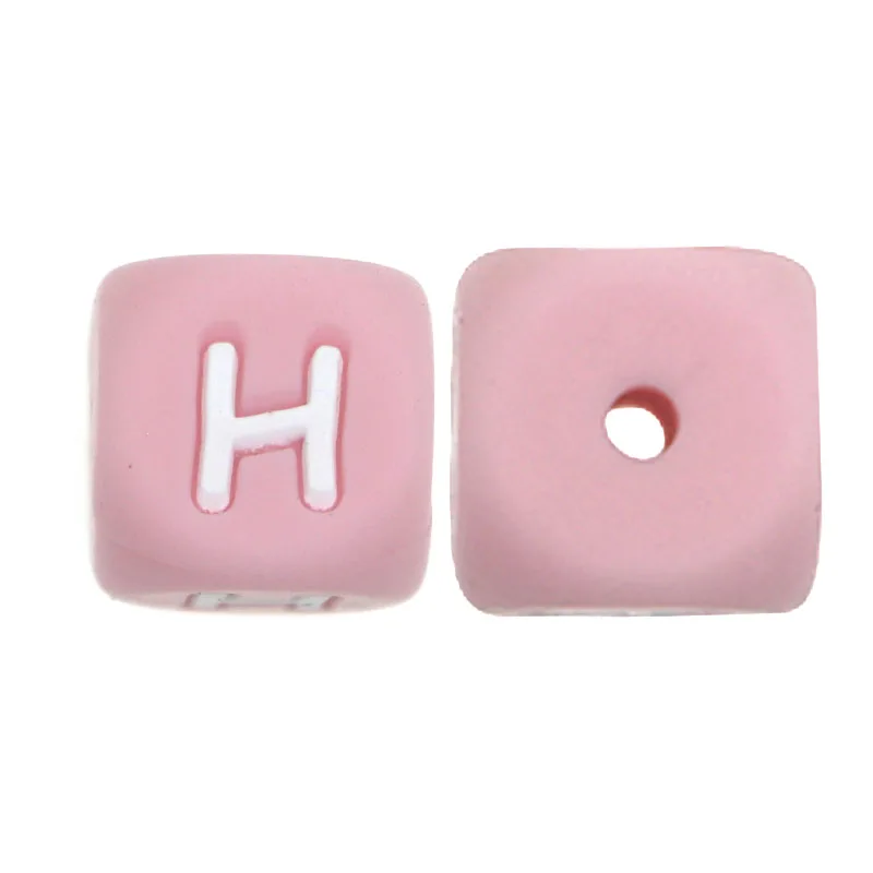 20pcs/Lot Pink 12mm Square Silicone Letter Beads For Jewelry Making DIY Bracelet Necklace Earrings Pen Etc Handmade Accessories image 3