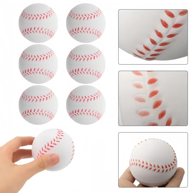2 stücke PU Baseball Weichen Schwamm Ball Spielzeug Outdoor Sport Praxis Training Basis Ball Kinder Dekompression Indoor Outdoor Spielzeug Ball