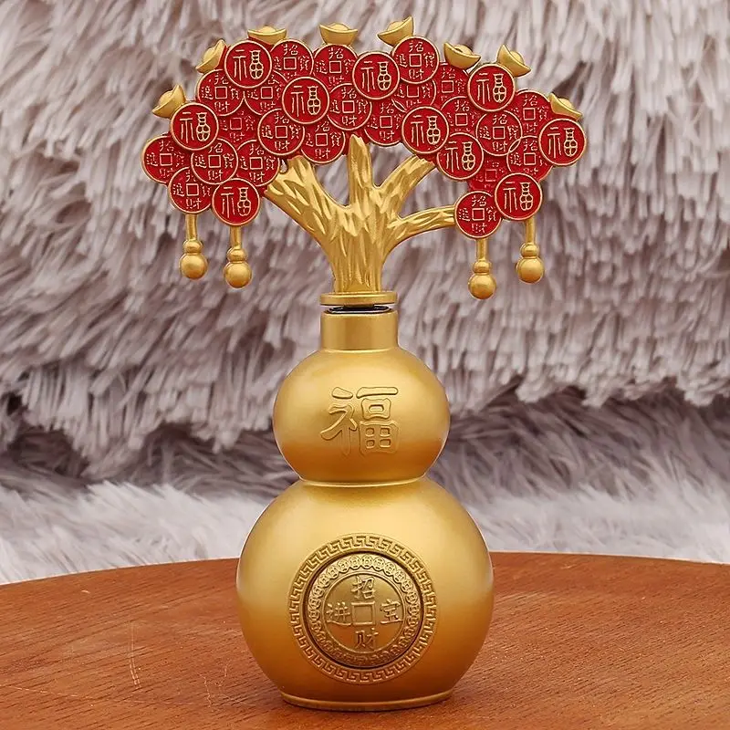 

Money Tree Baifu Fortune Word Gourd Decorations Home Fortune Ornaments Metal Crafts Gifts for Friends