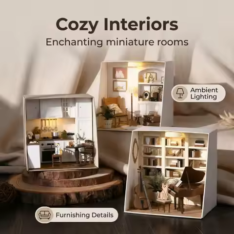 OUZEY DIY Paper House "Life in Paper": 3D Paper Craft Puzzle Kit for Teens - Creative Desktop Decor &amp; Fun Gift Idea