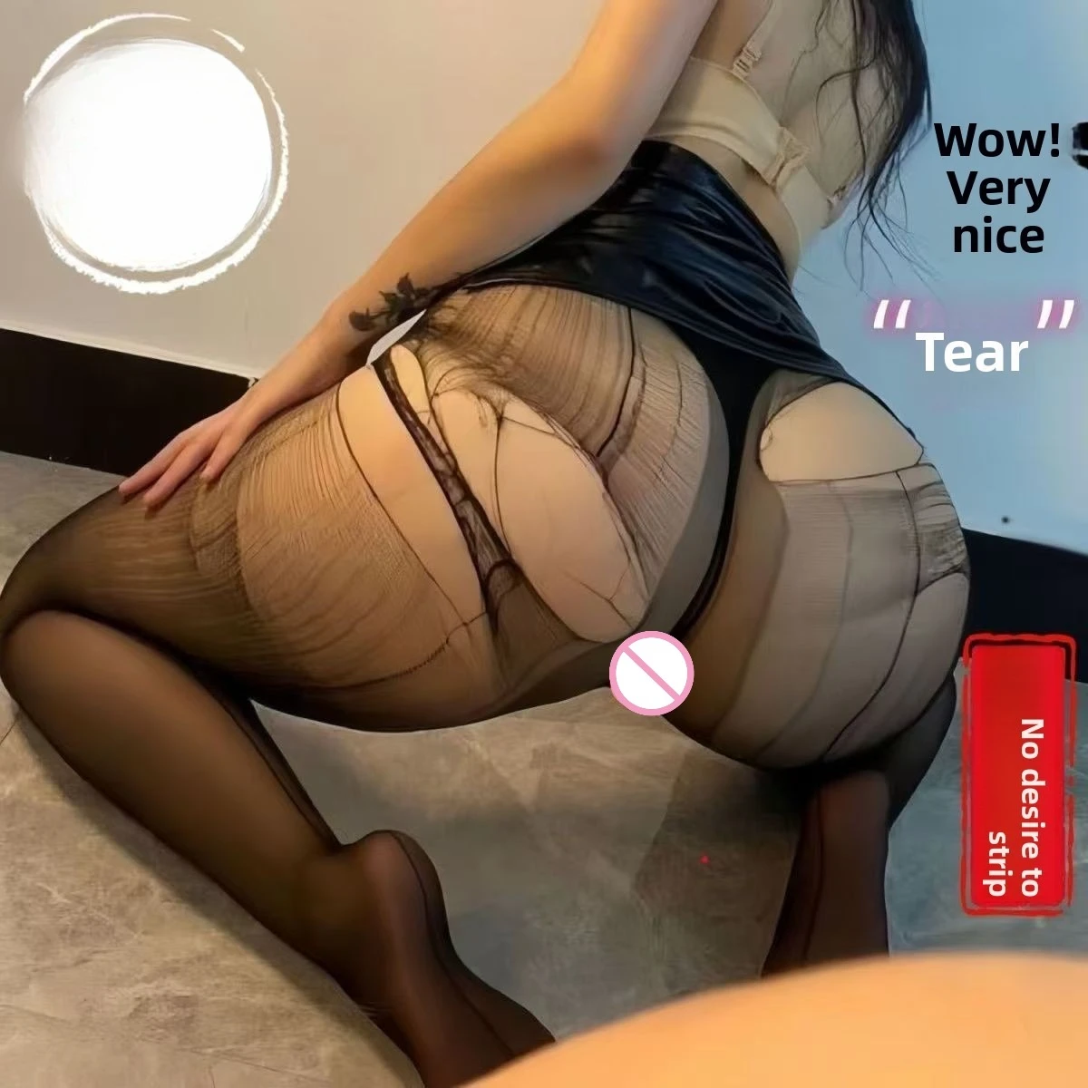 Tearable Bodystocking Open Crotch Lingerie Sexy Teddies No Need Take Off Stretchable Mesh Erotic Wear Adults