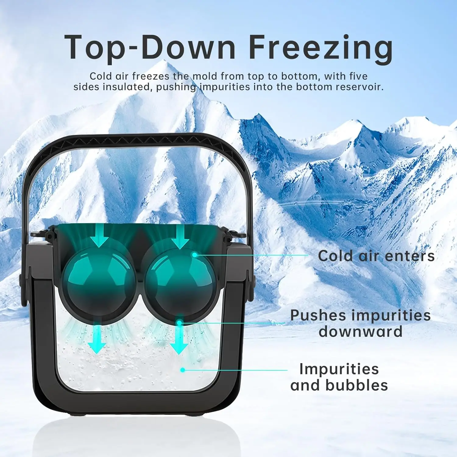 صانعة كرات الثلج الشفافة الكريستالية، 4 قوالب مكعبات ثلج شفافة كبيرة 2.4 بوصة للويسكي والكوكتيلات والبوربون #5