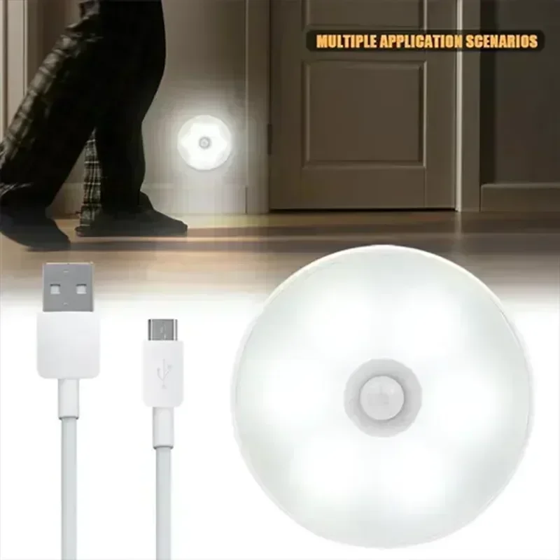 LED Lights Rechargeable Cabinet Wardrobe Light Wireless PIR Motion Sensor Staircase Kitchen Bedroom Night Light