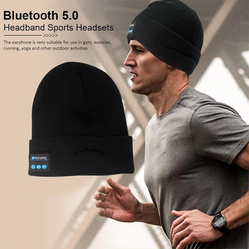 

Wireless Bluetooth Hat Outdoor Warm Running Cap Music Headset With Mic Handsfree Rechargeable Earphone For Men Women Music Cap