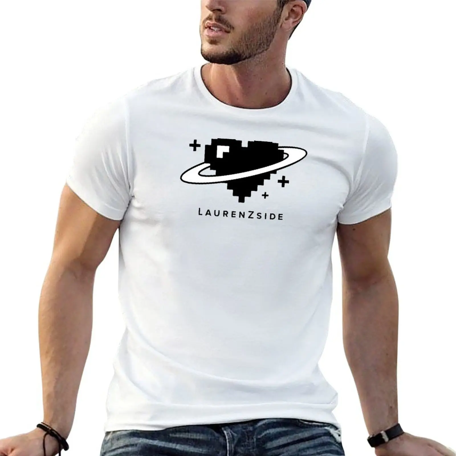 

LAURENZSIDE - HEART LOGO T-Shirt t shirts for man cotton funny cotton t shirt pack cotton t shirts man 100% T-shirt