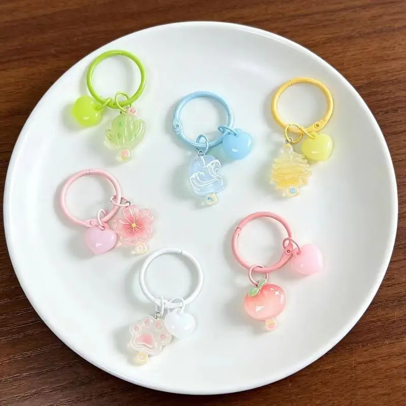 Candy Color Cartoon Keychains Creative Cartoon Pendant Long Lasting for Backpack Girls Birthday Goodie Bag Fillers