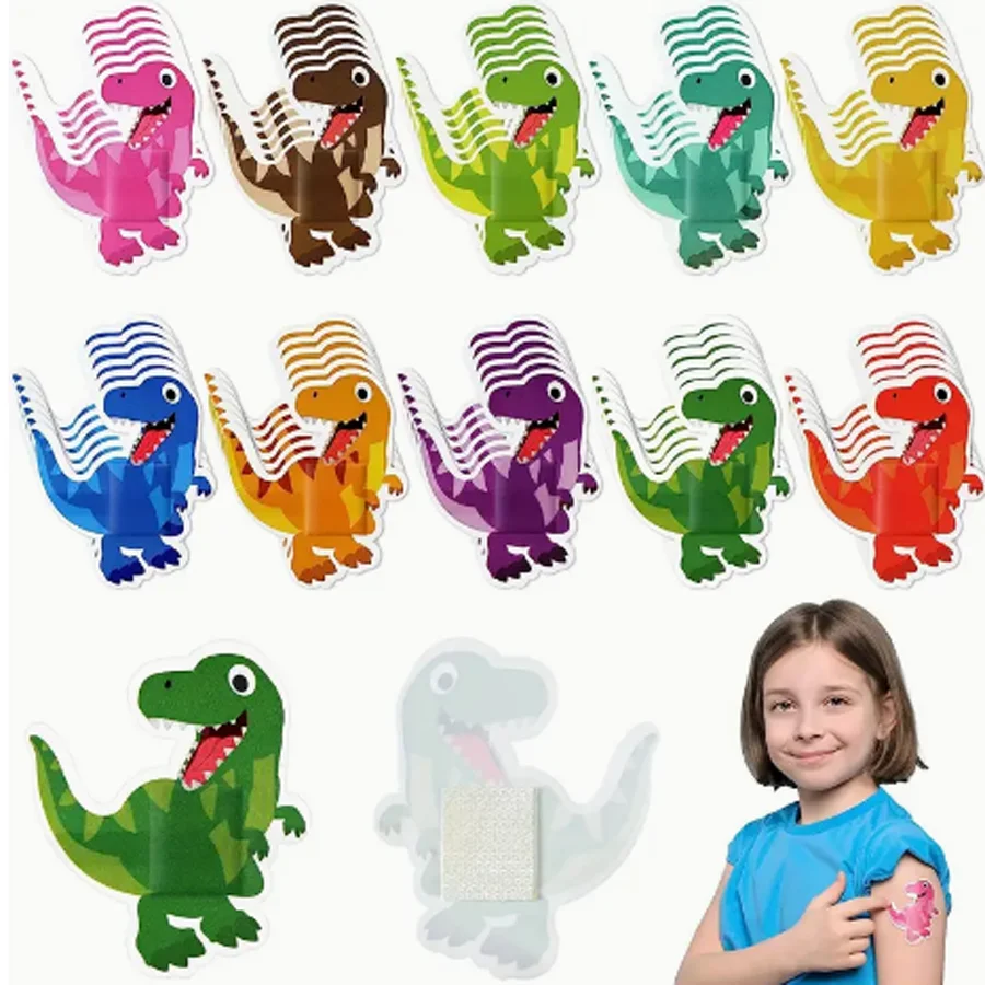 20pcs/60pcs Cute Dinosaur Patterns Bandages Breathable Cartoon  Adhesive Plaster In 10 Styles