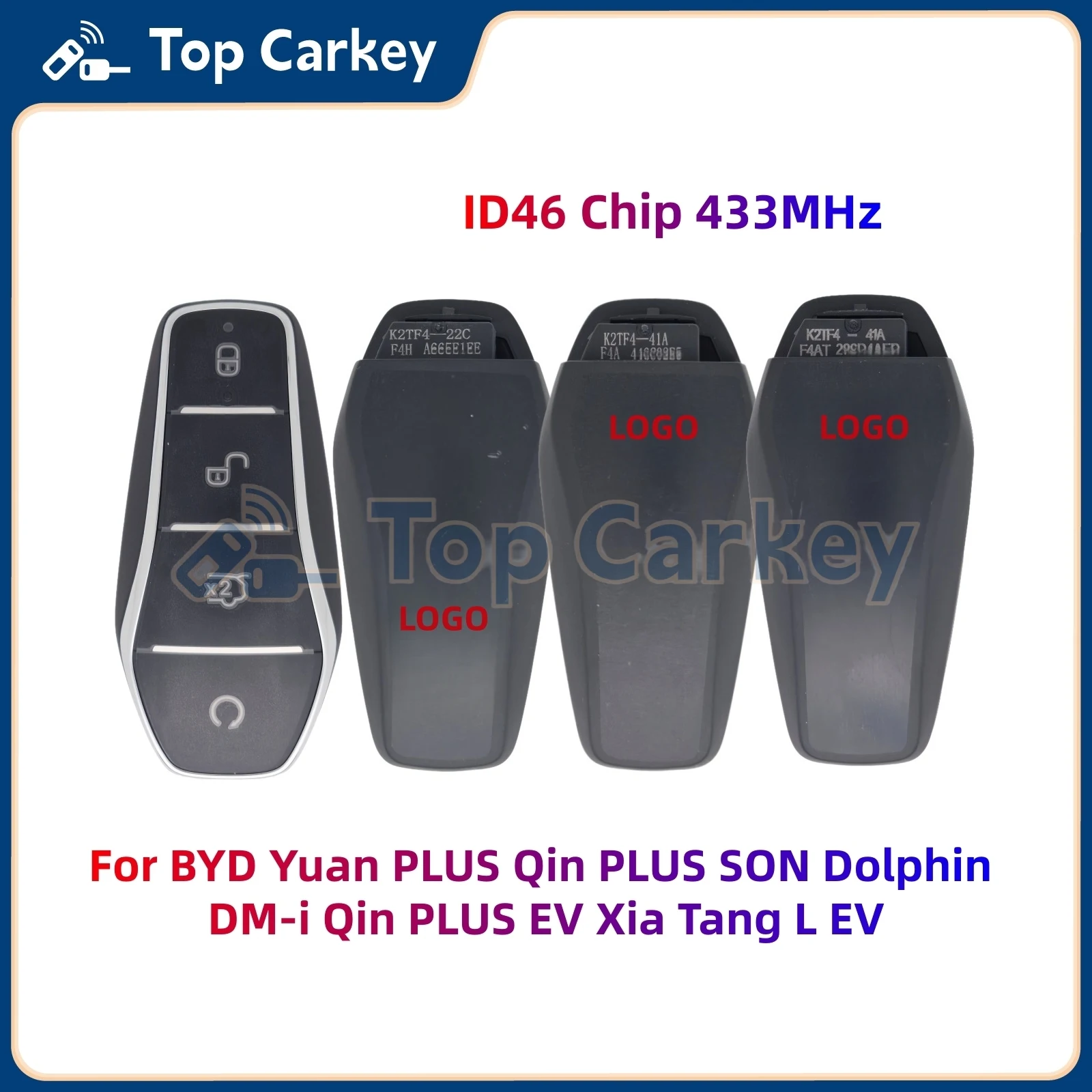 

Оригинальный OEM дистанционный ключ TopCarkey ID46 чип 433 МГц для BYD Yuan PLUS Qin PLUS SON Dolphin DM-i Qin PLUS EV Xia Tang L EV