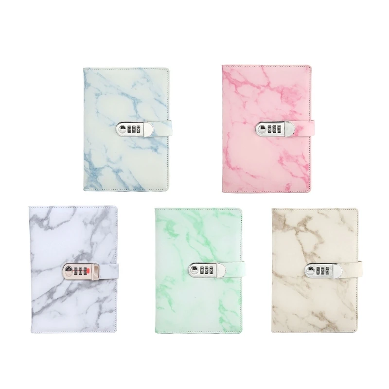 

Password Protected Marble Notebook Lock for Private Notes Notebook