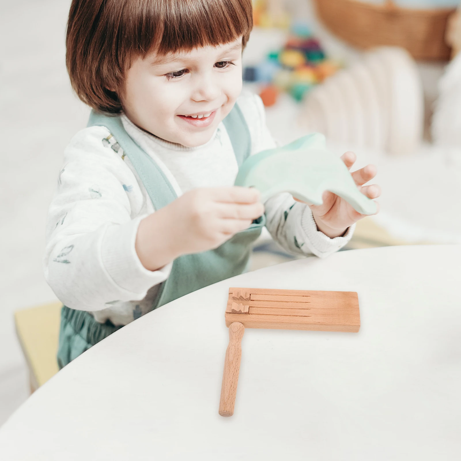 Wooden Soundboard Double Row ff Instrument Early Education Toy Preschool Music Toys H Eye Coordination Training Aid Natural Wood