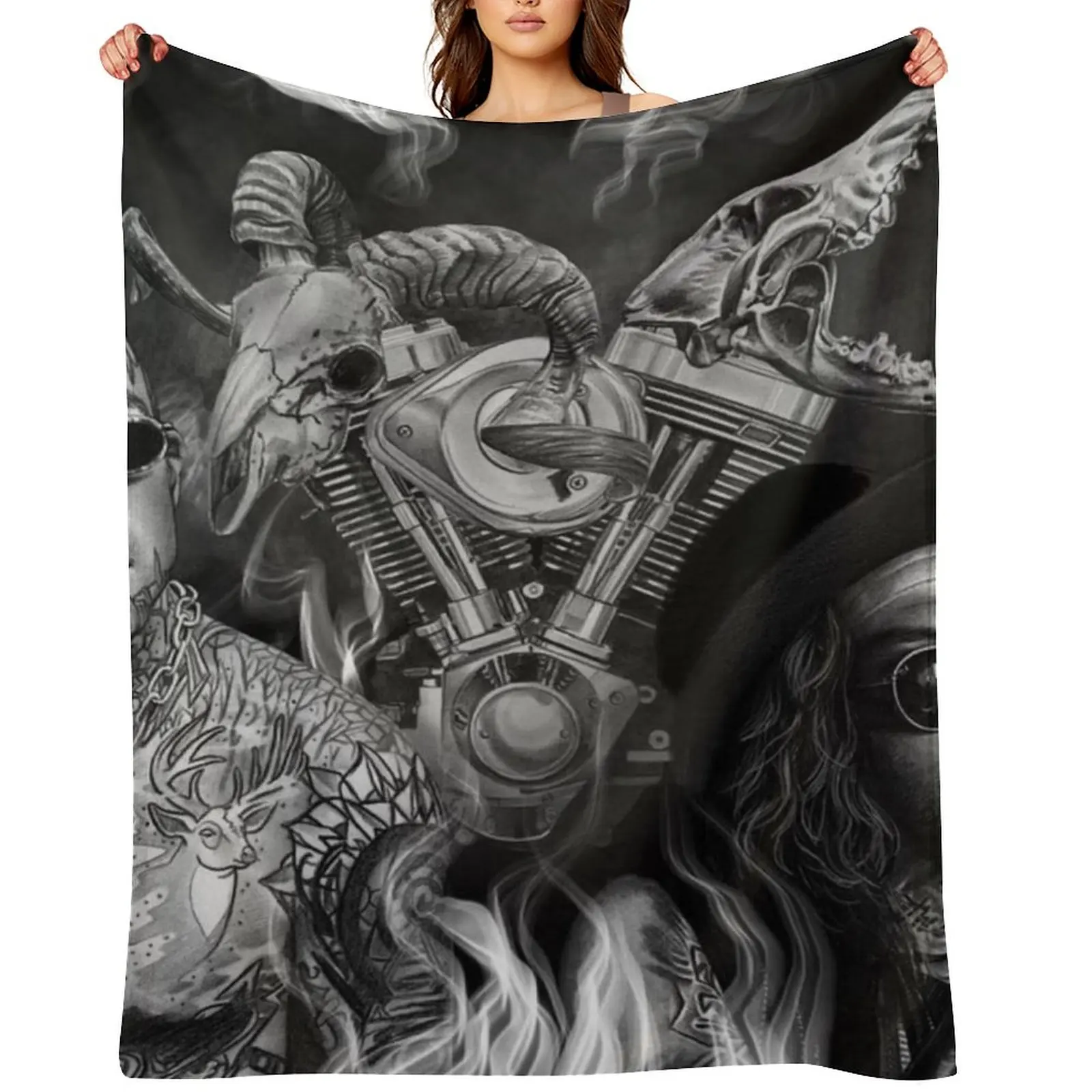 

Yelawolf x Caskey Throw Blanket Flannel Fabric Decorative Sofas Travel Sleeping Bag Blankets