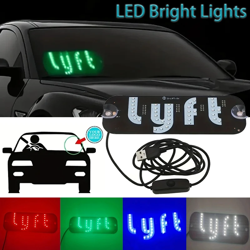 LED Light Panels for Car Windshield, Windshield Light Stickers, Cab Indicator Signal Lamp Auto Decoration Lamp USB Portable