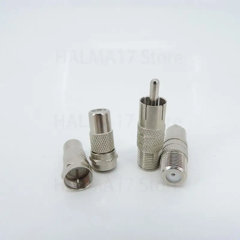 Conector macho hembra a RCA macho hembra, RF adaptador plateado, convertidor Coaxial J17, 5 piezas, 10 piezas, tipo F