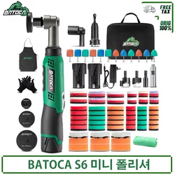 BATOCA S6 Cordless Mini Car Polisher 12V Cordless Polisher for Detailed Polishing RO&DA Buffer Polisher with Mini Polishing Pads