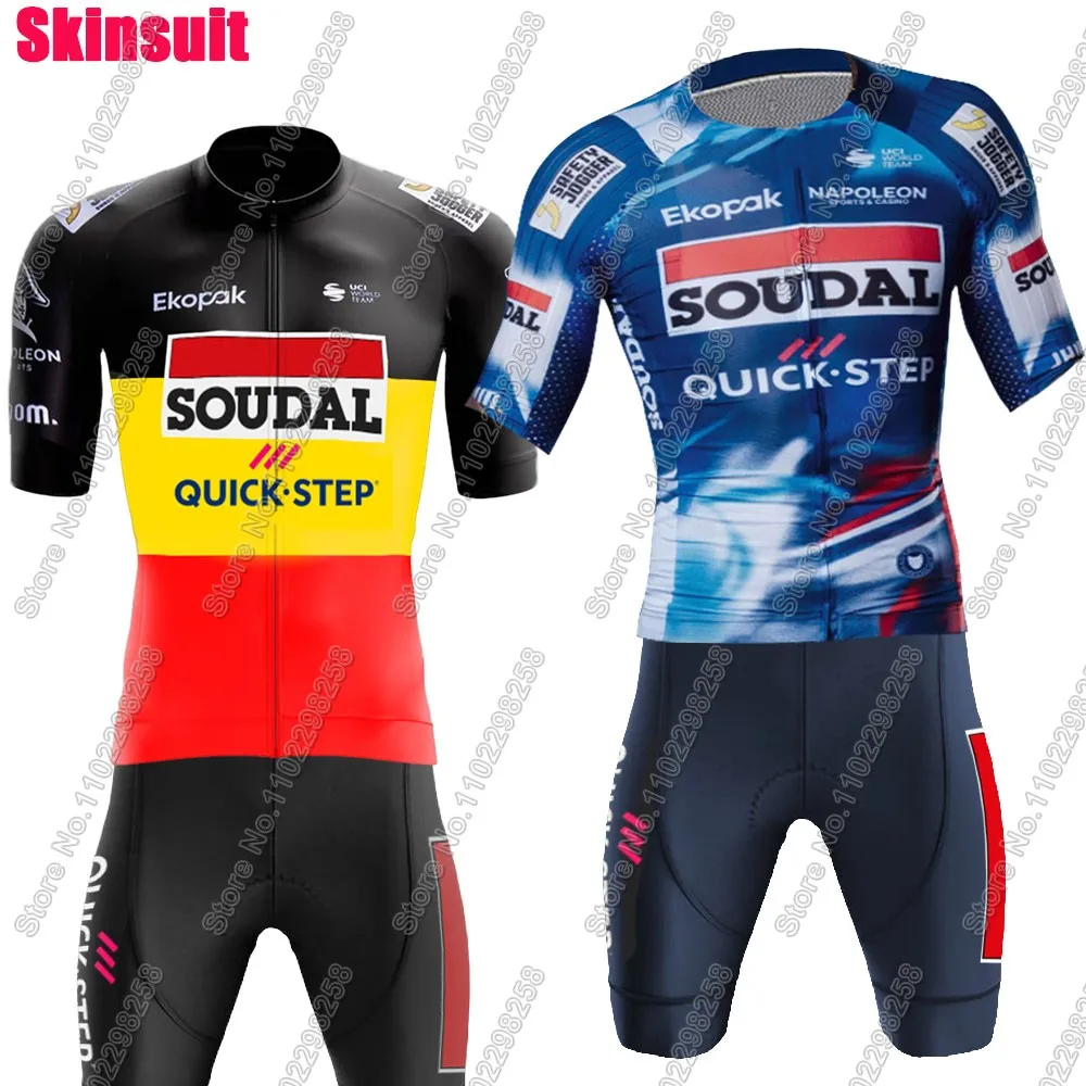 Skinsuit Soudal Quick Step Team Cycling 2025 Bodysuit Long Cycling Jerseys Set Race Clothing Jumpsuit MTB Maillot