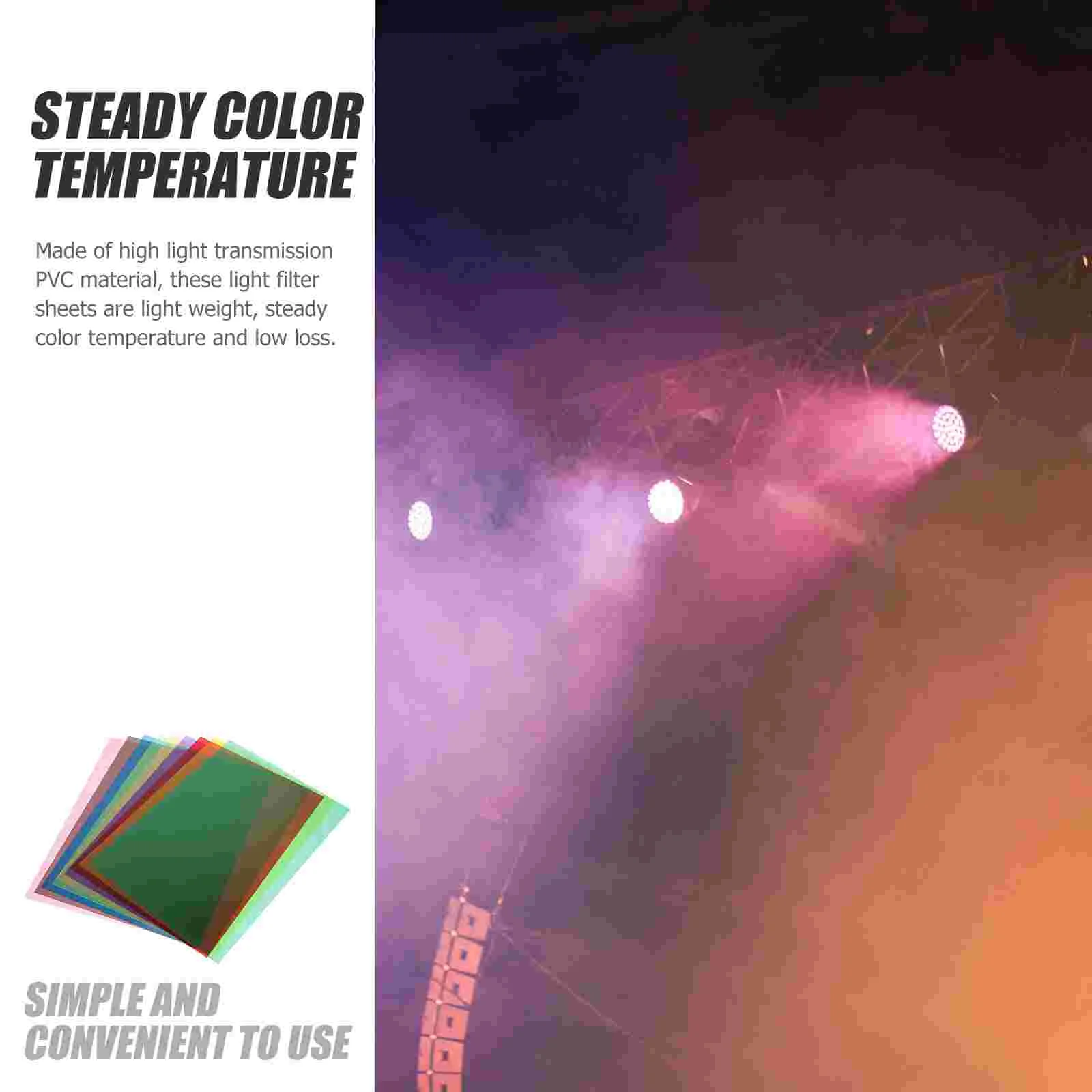 Geles de película fotográfica de hoja de PVC de color para luces de filtros de iluminación de luz de fotografía