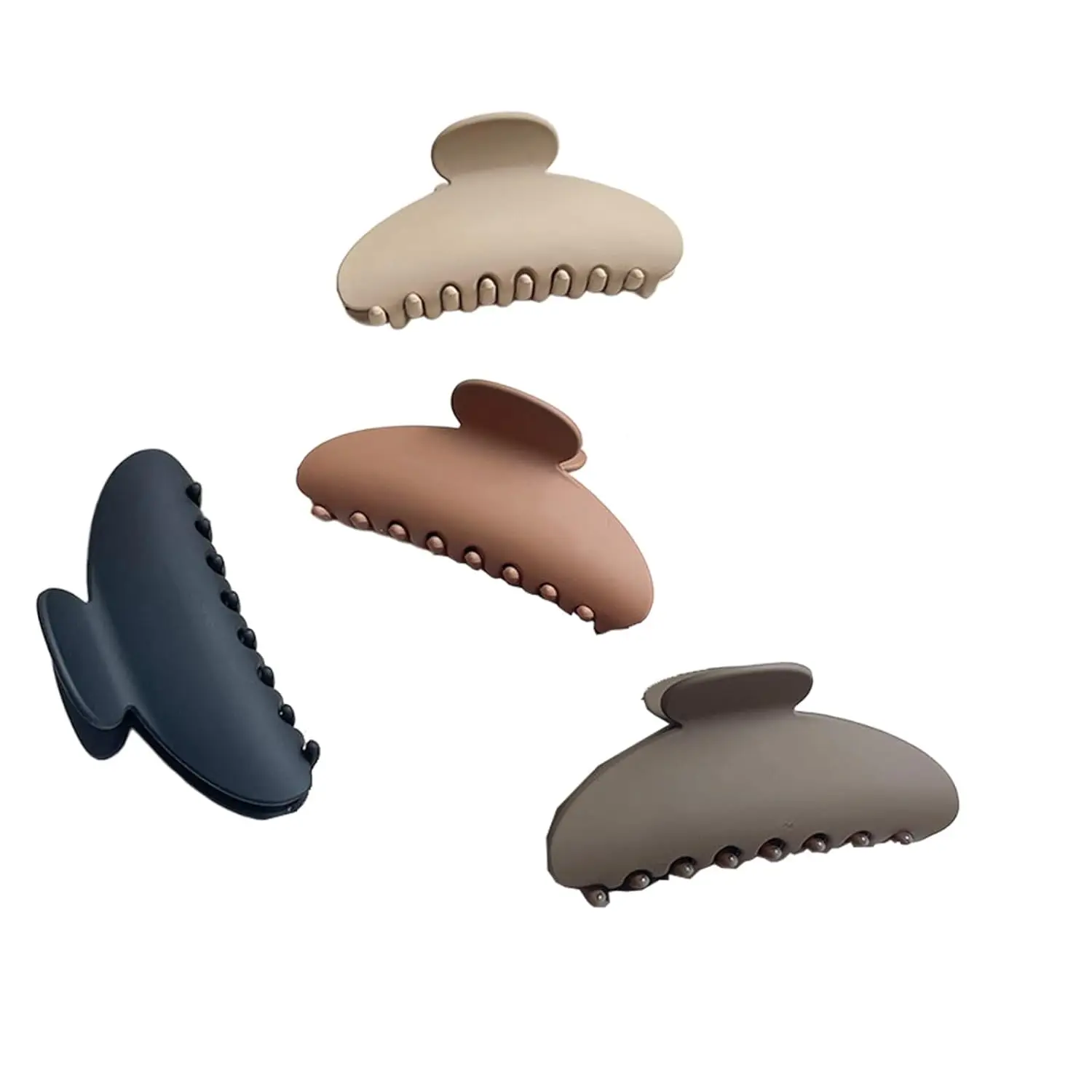 

4.13-Inch Large Matte Hair Clips 4 Pack, Non-Slip Strong Hold for Thick Curly Hair, Neutral Everyday Use