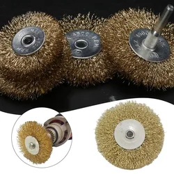 3 Inch Flat Crimped Stainless Steel Wire Wheel Brush Angle Grinder Accessories Rotary Tool Wood Cleaning Polishing Tool