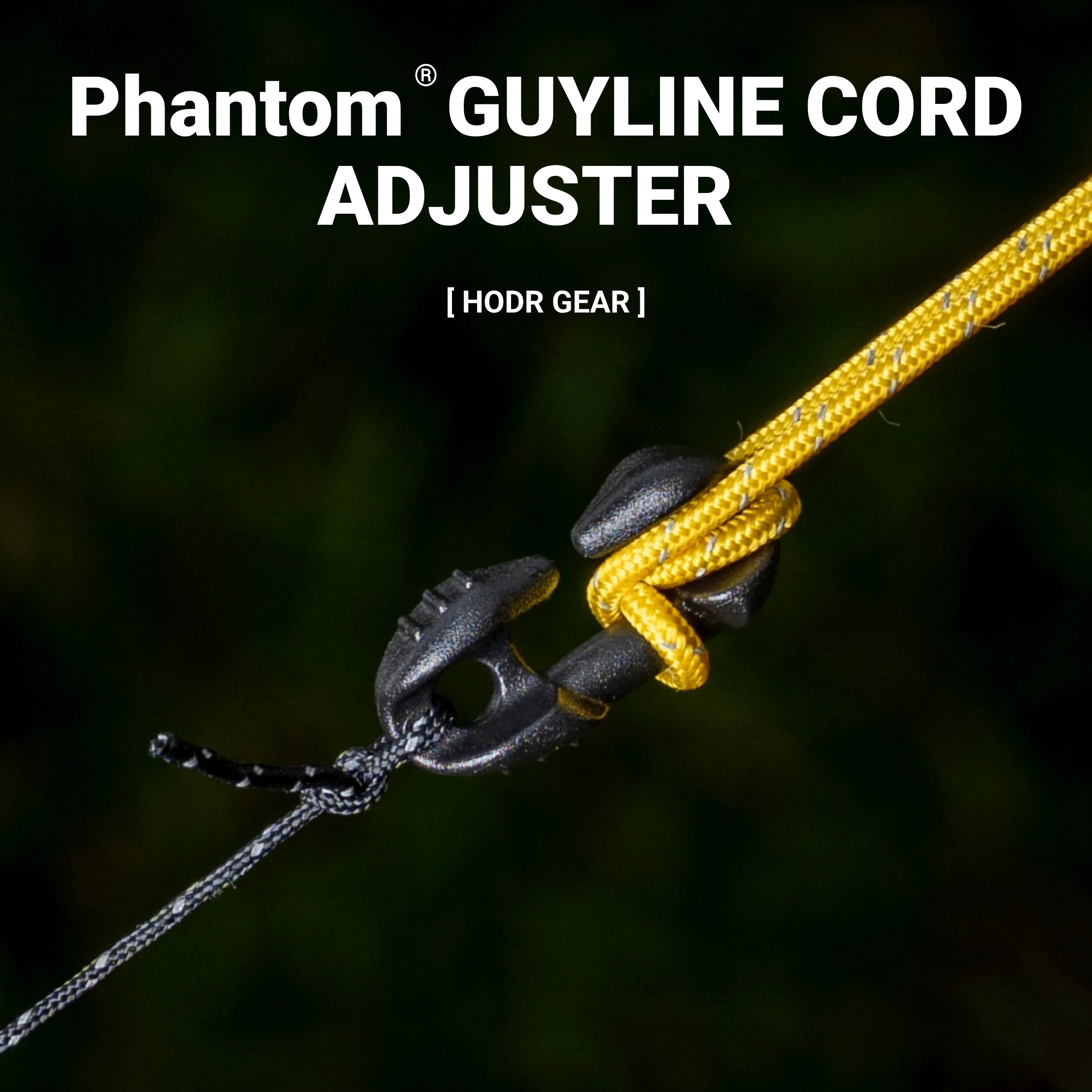 [HODR] Duraflex Phantom Guyline Adjuster Cord Adjuster Rope Tensioner for 1.5–4 Mm for Tents & Tarps — Ultralight Camping Gear