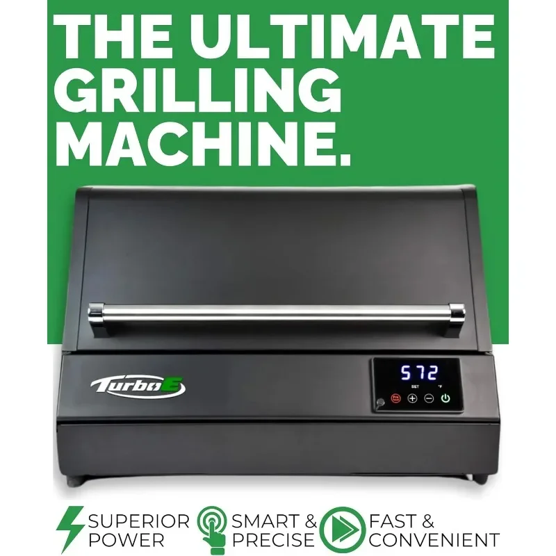 Turbo E Outdoor Electric Grill by PLUGNGRILL - High-Power 1700W Infrared Grill Technology - 24-Inch Smart BBQ Grill with Probe