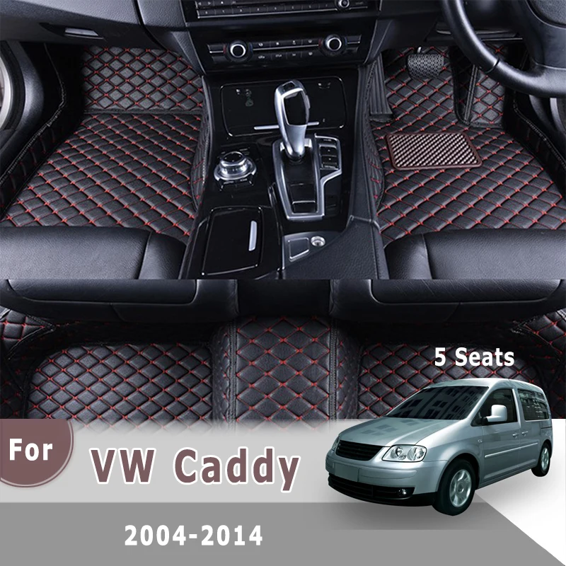 RHD Carpets For VW Caddy 2014 2013 2012 2011 2010 2009 2008 2007 2006 2005 2004 (5 Seats) Car Floor Mats Auto Parts Accessories