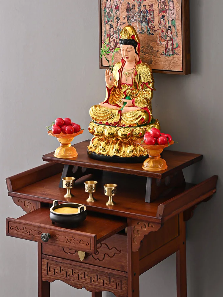 Staircase God of Wealth Placement Frame Small Buddha Niche Modern Offering Tribute Platform Buddha Platform Base Elevated