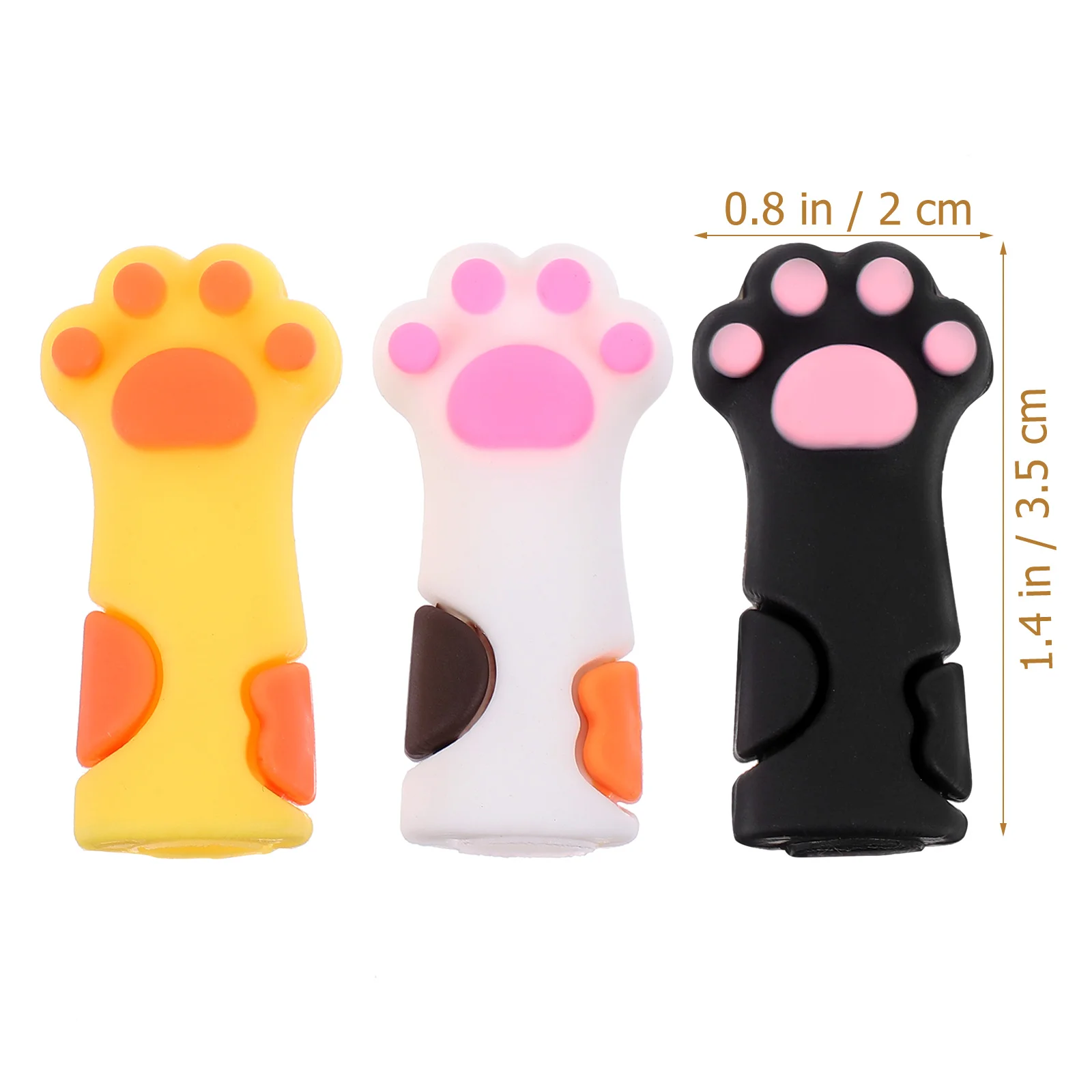 6 Pcs Pencil Cat Covers Cartoon Caps Case Pencils for Kids Claw Extenders Topper Colorful Silica Gel