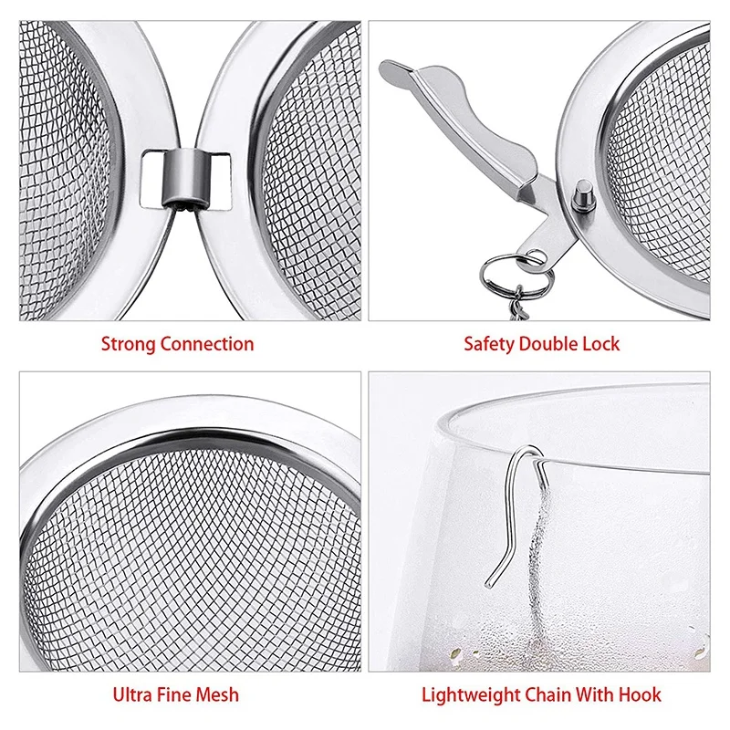 JFBL Hot 6PC Tea Ball Infuser Stainless Steel Mesh Tea Strainer To Filter Tea, Used For Brewing Loose Leaf Tea And Spices