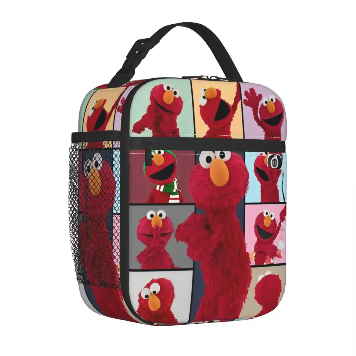 Elmo S-Sesame Street Insulated Lunch Bag Portable Cartoon Comedy Reusable Thermal Bag Tote Lunch Box School Outdoor Bento Pouch