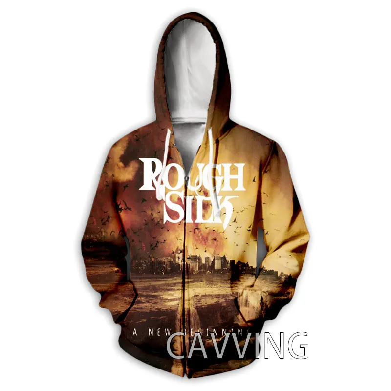 New Fashion 3D Print  ROUGH SILK Band  Zipper Hoodies Zip Up Hooded Sweatshirts Harajuku Hoodie Hip Hop  Hoodies Sweatshirts