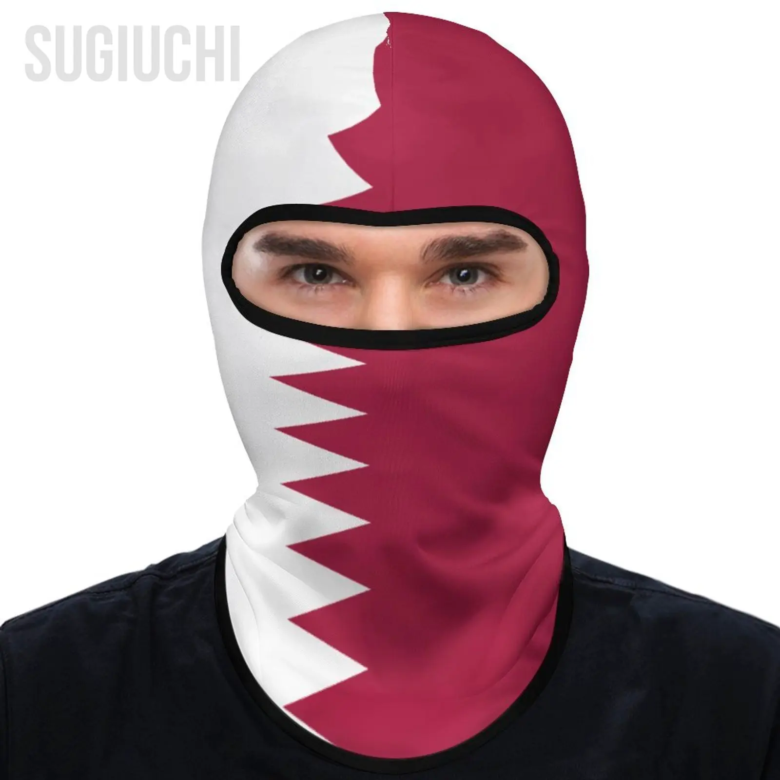 Qatar Flag Outdoor Cool Sunscreen Motorcycle Face Mask Moto Biker Wind Cap Mask Stopper Windproof Bicycle Cycling Headgear