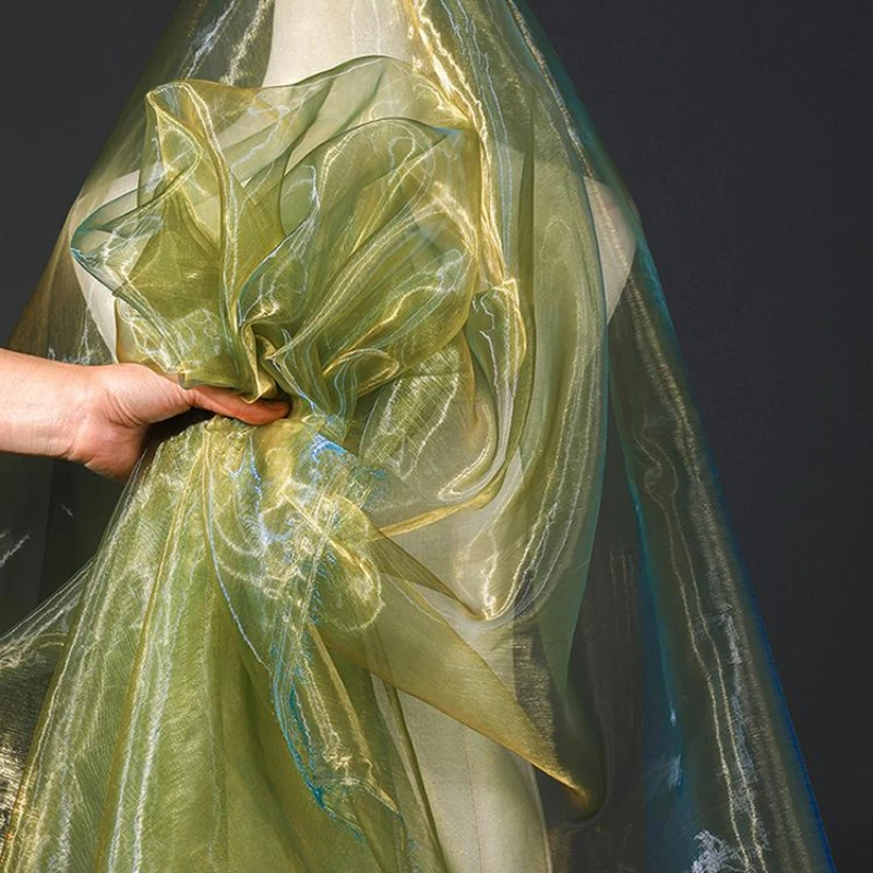 

Сказочная пряжа, постепенно меняющая цвет, сетчатая ткань из органзы, одежда, юбка, ткань для сцены, свадебная фата, фон для детского сада