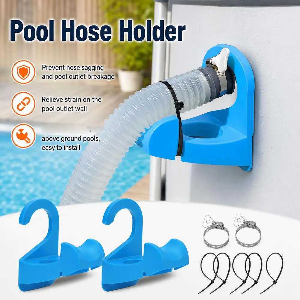 2Pcs Pool Water Hose Holder Anti-Slip Tube Bracket Leak-Proof Swimming Pool Pipe Holders Accessories For Outdoor Garden Yard