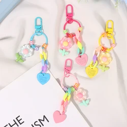 Cute Tulip Key Chain Flower Pendant Love Key Ring Backpack Car Charms Decoration Bag Accessories