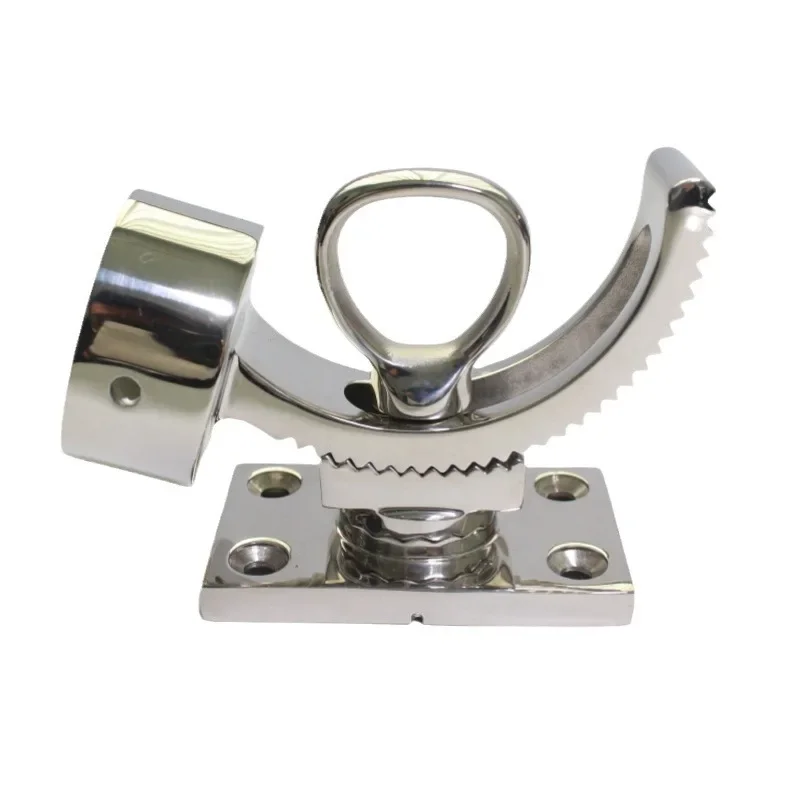 One-way rotating fishing rod holder with level, fishing boat yacht steamer stainless steel fishing rod holder