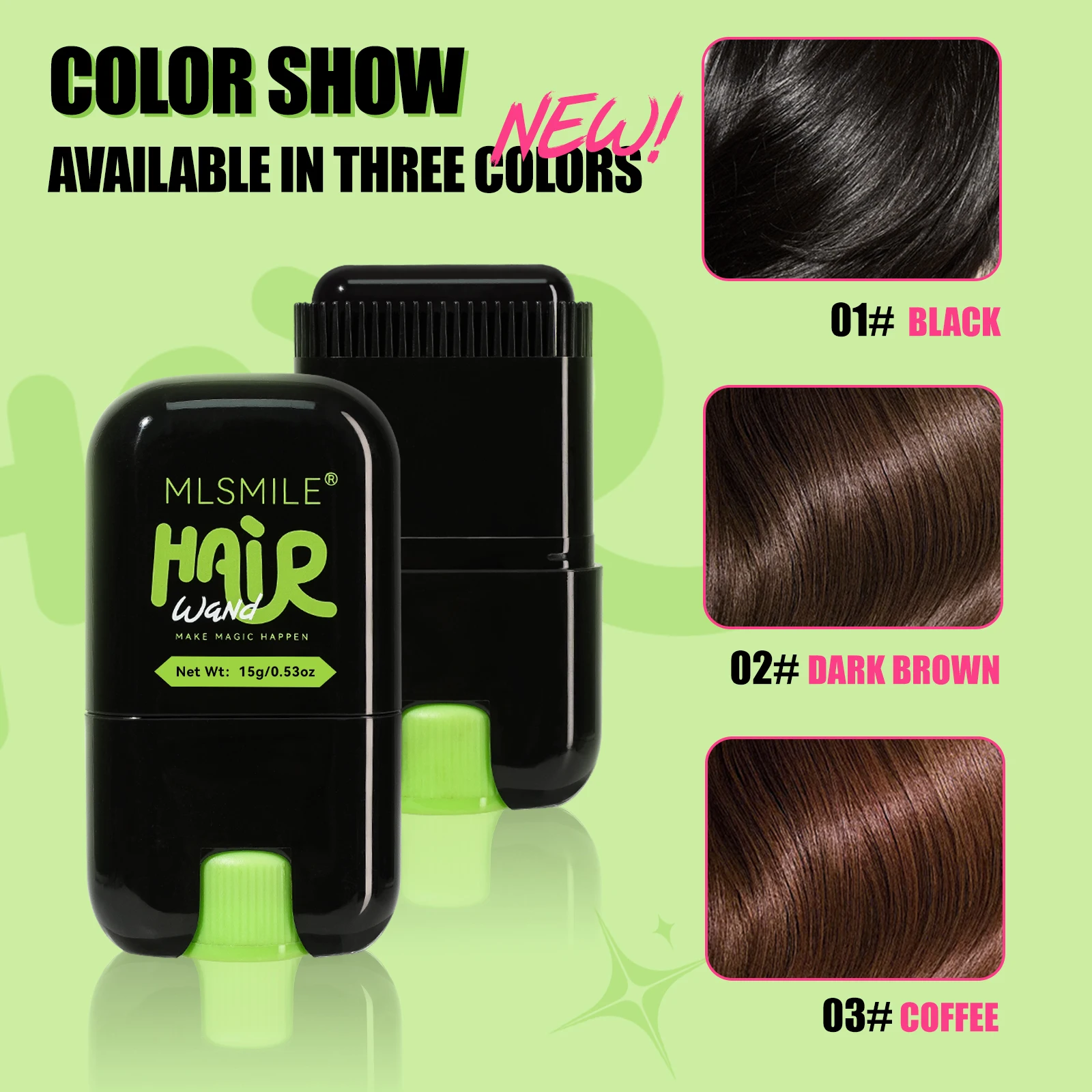 

Dreamy Hair Dye Sticks Temporary Natural Cover Grey Hair Black Hair Pen Emergency Color Fill Sticks Hair Salon Professional Comb