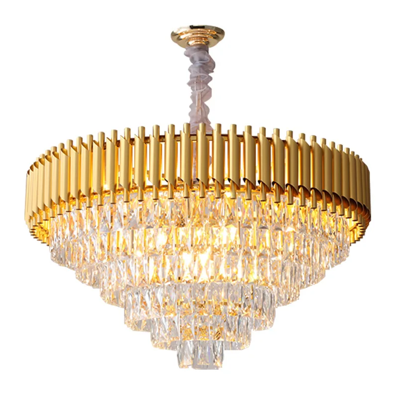 luxo multi layers crystal pendant chandelier lampada suspensa moderna preto e dourado cozinha hotel living quarto sala de jantar 01