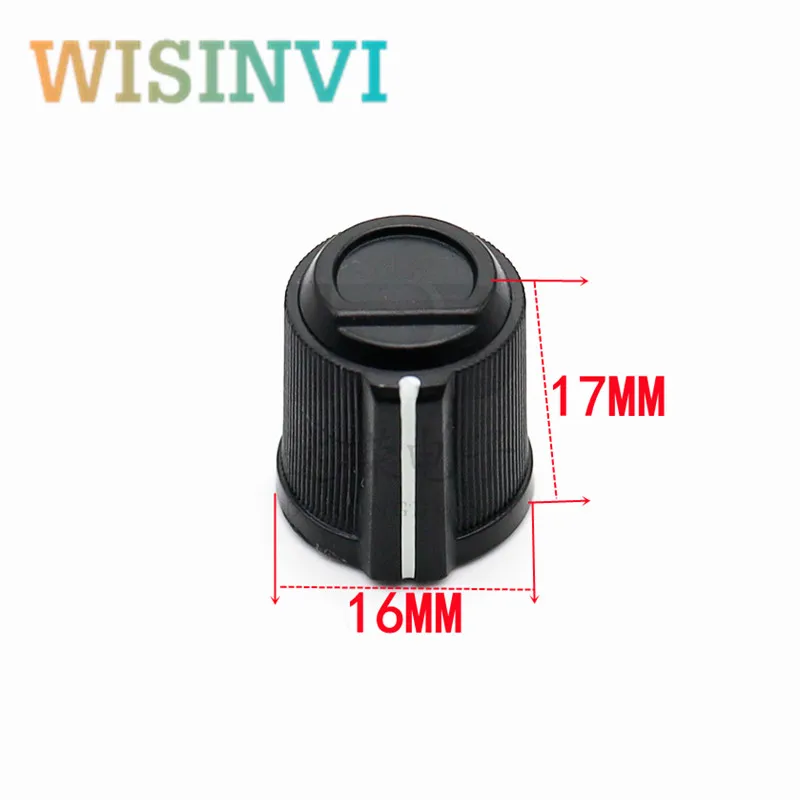 5pcs plastic knob cap Potentiometer knob Screw Machinery knob cap Diameter 16mm Height 17mm circular hole Inner Hole 6mm