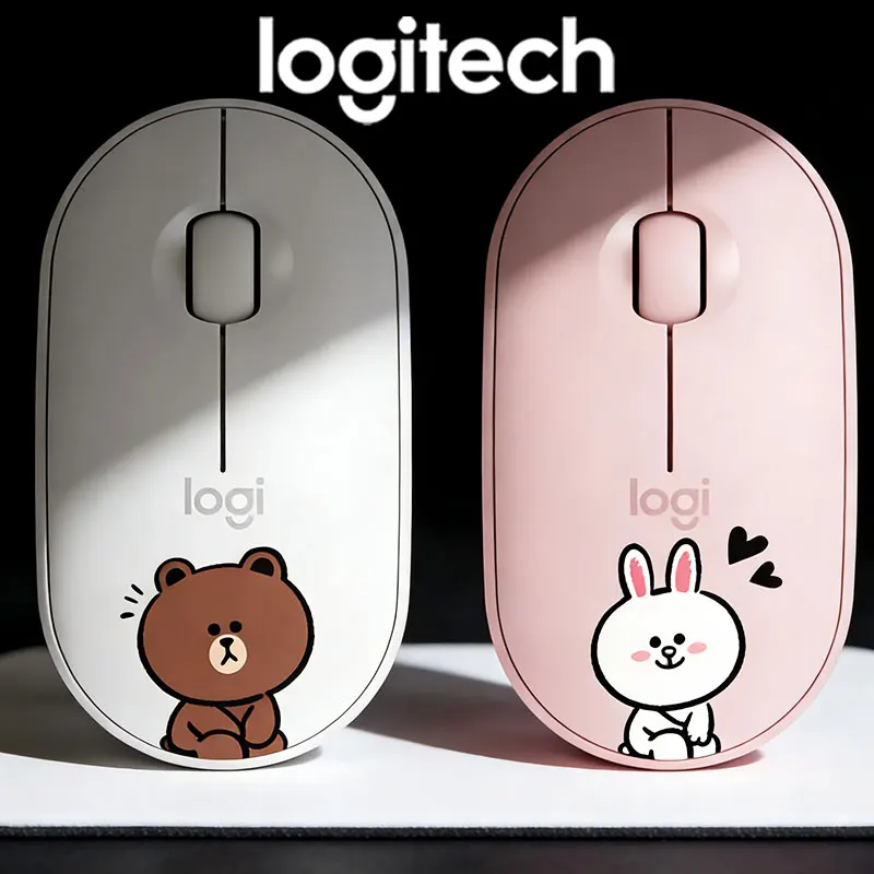 

Беспроводная двухрежимная мышь Logitech M350 Rabbit Bear для киберспорта и офиса с чистым звуком и множеством цветов, милая и компактная