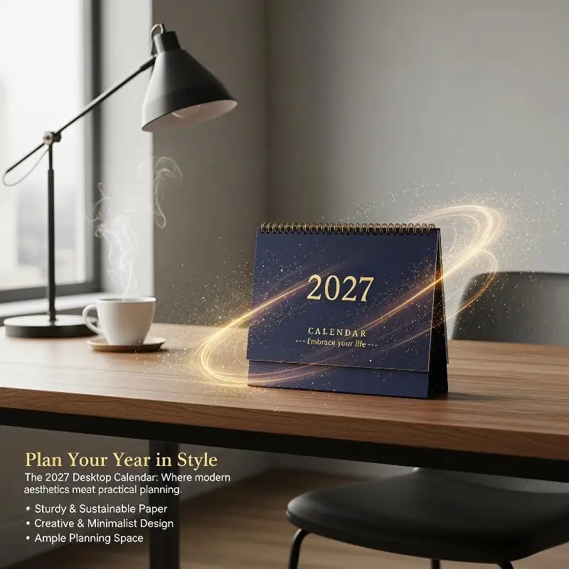 @*2027 Aesthetic Ins Desk Calendar Simple Fresh Creative Daily Planner Portable Desktop Decor for Home Office Study