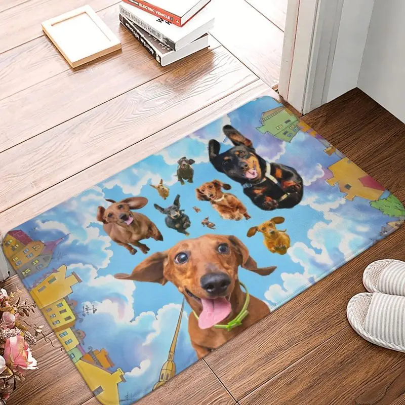 Custom Dachshund Falling Down Doormat Mat Anti-Slip Wiener Badger Sausage Dog Kitchen Bathroom Bedroom Rug Carpet 40*60cm