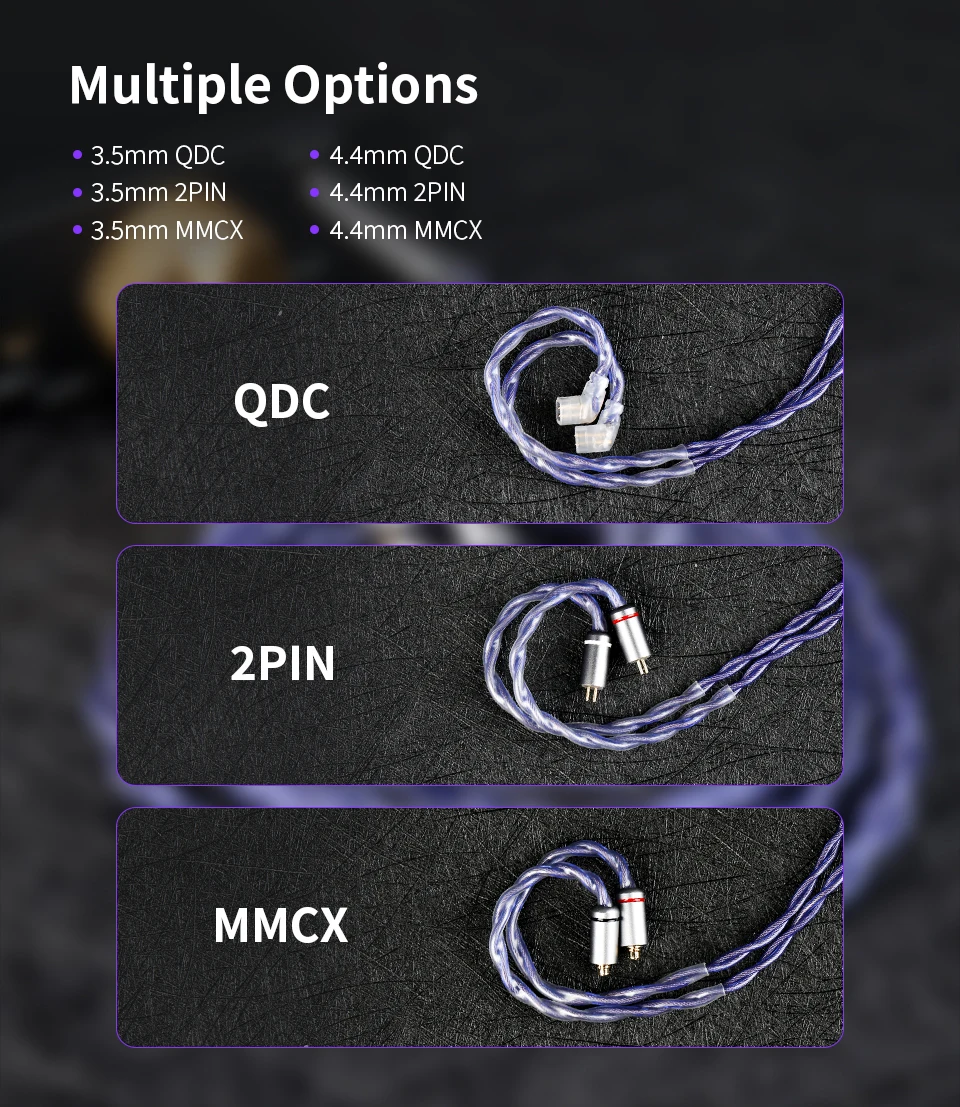 KBEAR Neon Hochreines OFC Quad-Cross IEM Kopfhörerkabel 4-adrig 3,5/4,4MM Symmetrisch Austauschbar HiFi Geflochtene Struktur – Detail 9